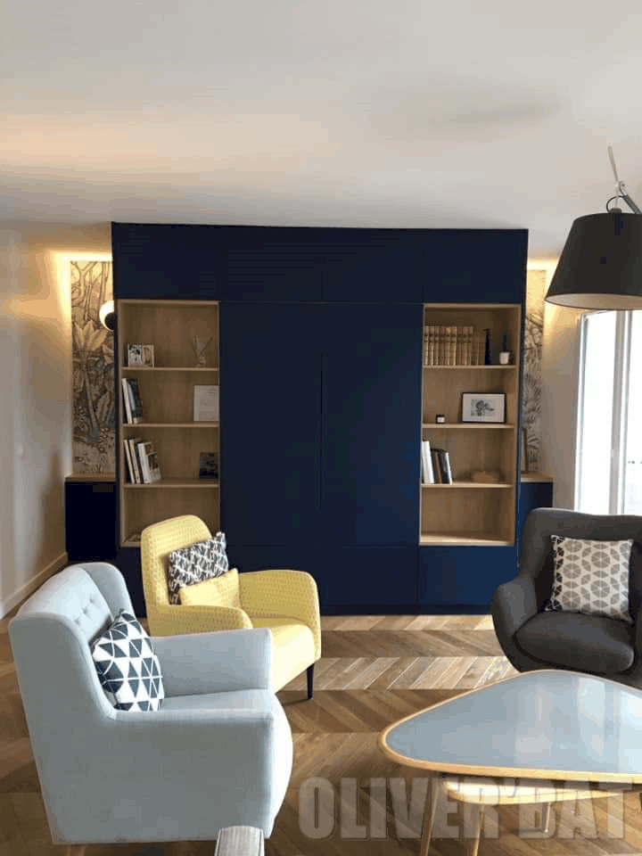 Meuble bibliotèque sur mesure 