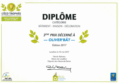diplome l'éco trophée batiment